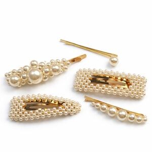 5pc Pearl Hair Clip Set